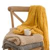 50x60inch Luxury Yellow Gift Blanket Knitted Throw Blanket Chunky Cozy Vintage Farmhouse Gift Textured Throw Blanket Home Decor