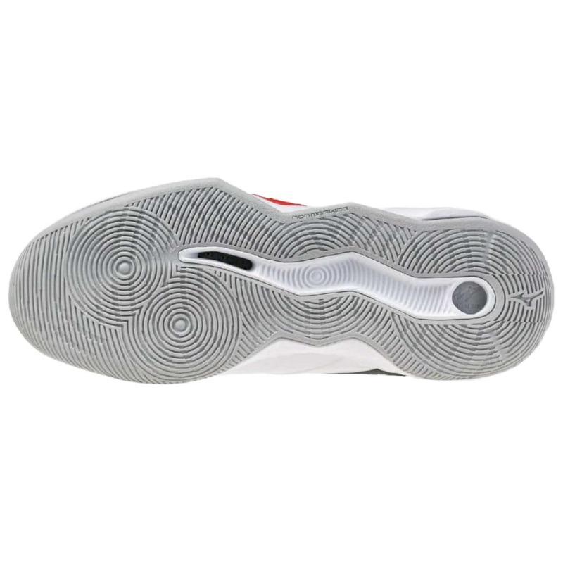 Mizuno WAVE MOMENTUM PRO unisex supportive versatile volleyball shoes white black red V1GA254059