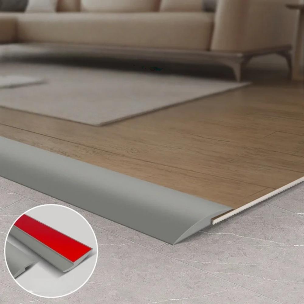 1pc 1/2mX3cm Self-Adhesive Floor Transition Strip, Flexible Wood Grain Design Edging for Carpet, Laminate&Floors, Threshold