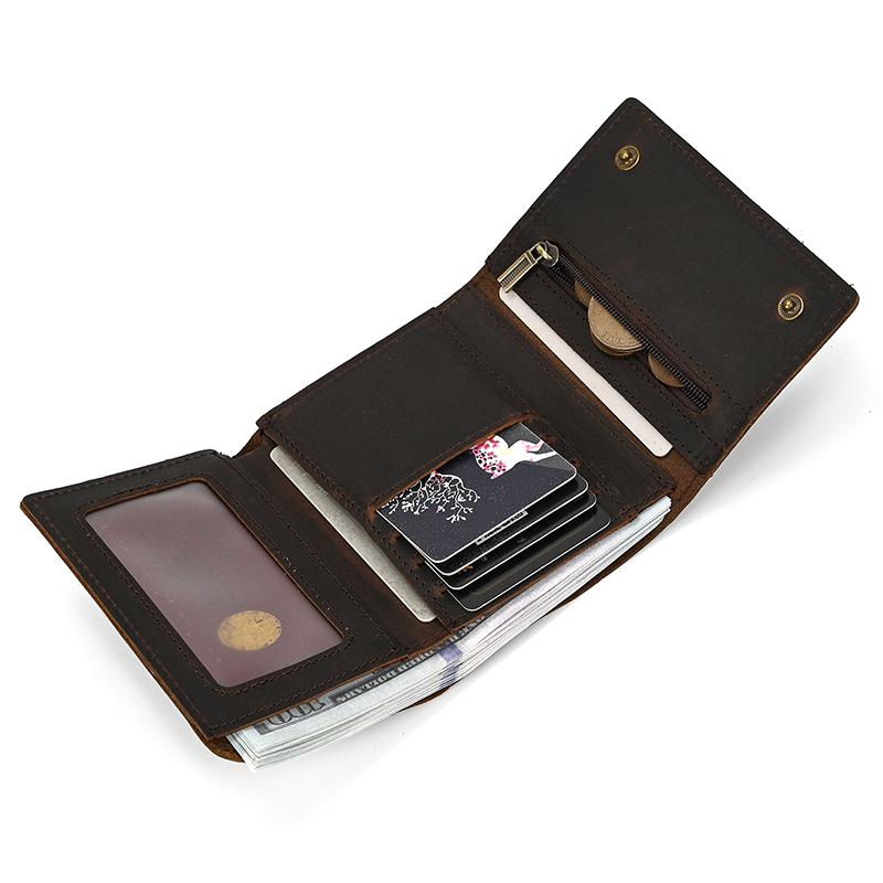 Cowhide Men's Purse Retro Fashion Vintage Pattern Male Leather Short Clutch Bag Luxury Designer Man Gift Coin Purse Wallet