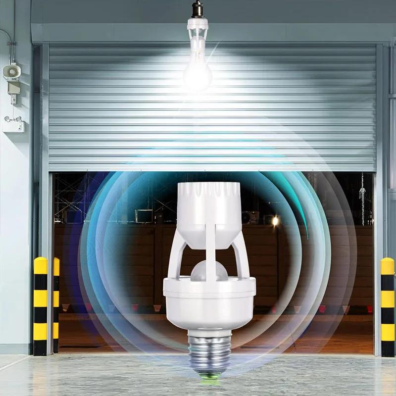 AC85-265V Lampada con Sensore di Movimento Base Portalampada E27 Interruttore Portalampada Adattatore Convertitore Sensore Corporeo Infrarossi a Induzione Umana