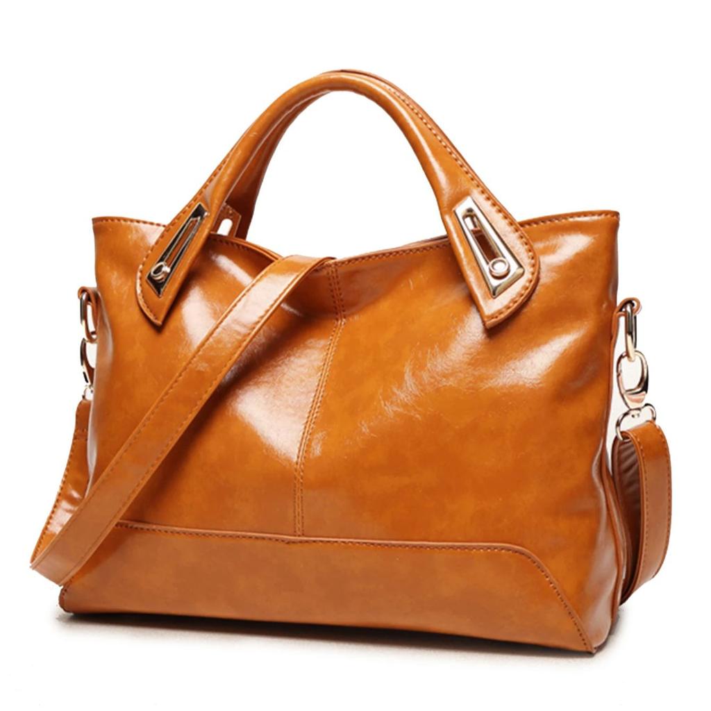 Large Capacity Wax Oil Leather Bag Retro Style Commuter Shoulder Bag Messenger Bag Premium Durable Quality Useful