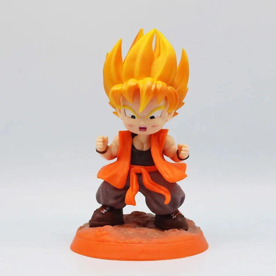 Characters Anime Goku Super Saiya Figure Pvc Q Version Statue Anime Manga Figurine Collection Ornaments Model Toys