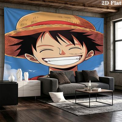 Arazzo da Parete Monkey D Luffy di One Piece Appeso Estetico alla Parete Coperta in Tessuto Stampato Arazzi Decorativi per Camera da Letto Soggiorno Decorazioni per la Casa