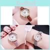 Gedi Vintage Round Quartz Watch For Women With Leather Strap And Water Resistance