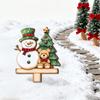 Santa Snowman Holiday Yard Stake Handcrafted Wooden Door Plaque For Seasonal Celebration Party Decoration