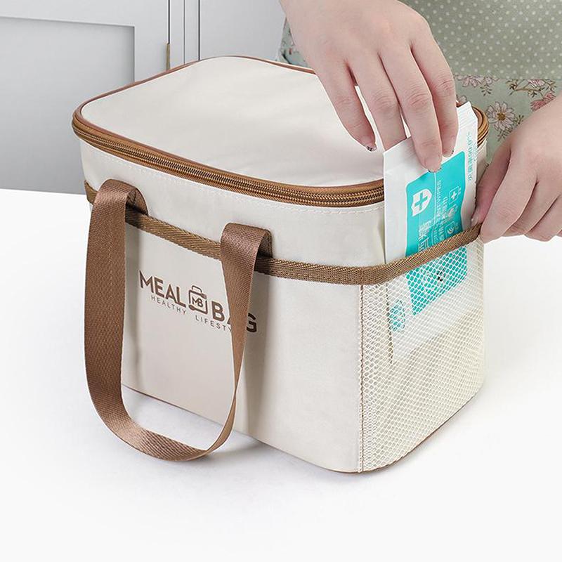 Insulated Lunch Bag Large Capacity Thermal Tote With Oxford Fabric And Aluminum Foil Leakproof Cooler For Picnic Office Travel