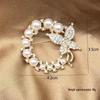 Artistic Korean Butterfly Brooch with Rhinestones & Pearls - Fashionable, Trendy Clothing Accessory