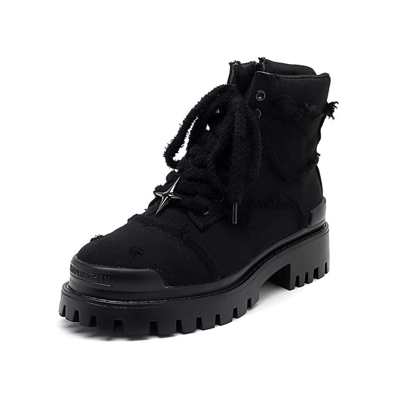 

2025 Новые ботинки дерби Destroy Wind Большие ботинки на платформе Инструменты Повседневные ботинки 78999-A 38 чёрный