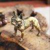 Retro Brass Bulldog Desk Ornaments Miniatures Figurines Handmade Cute Animal Tea Pet Dog Statue Ornament Home Decorations Gifts