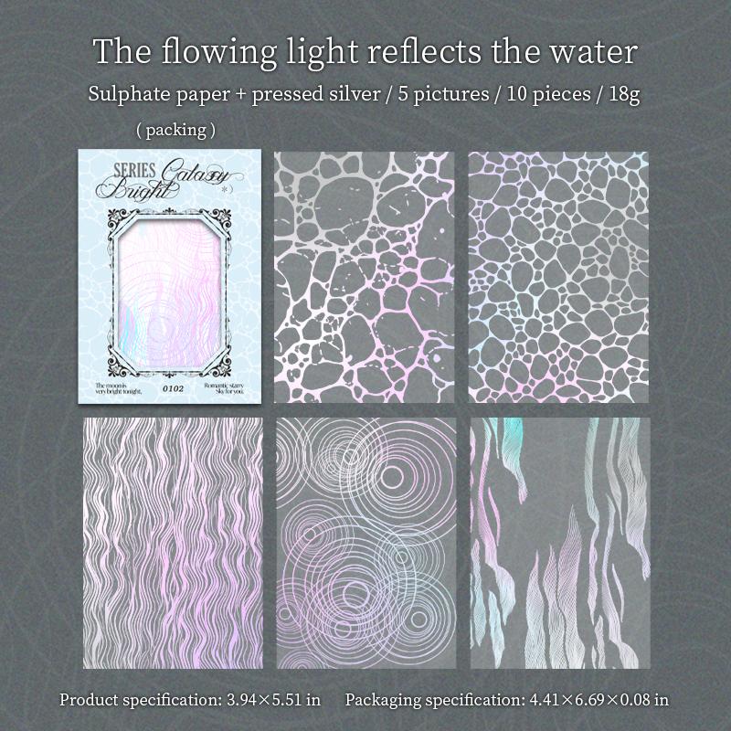 10sheets/bag Star River Brilliant Series Hot Silver Material Paper Album Diary Stickers Handmade Decoration Scrap Book Supplies