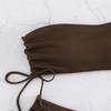 European & American Sexy Bandeau Split Swimsuit - Women's Drawstring Bikini Fashion