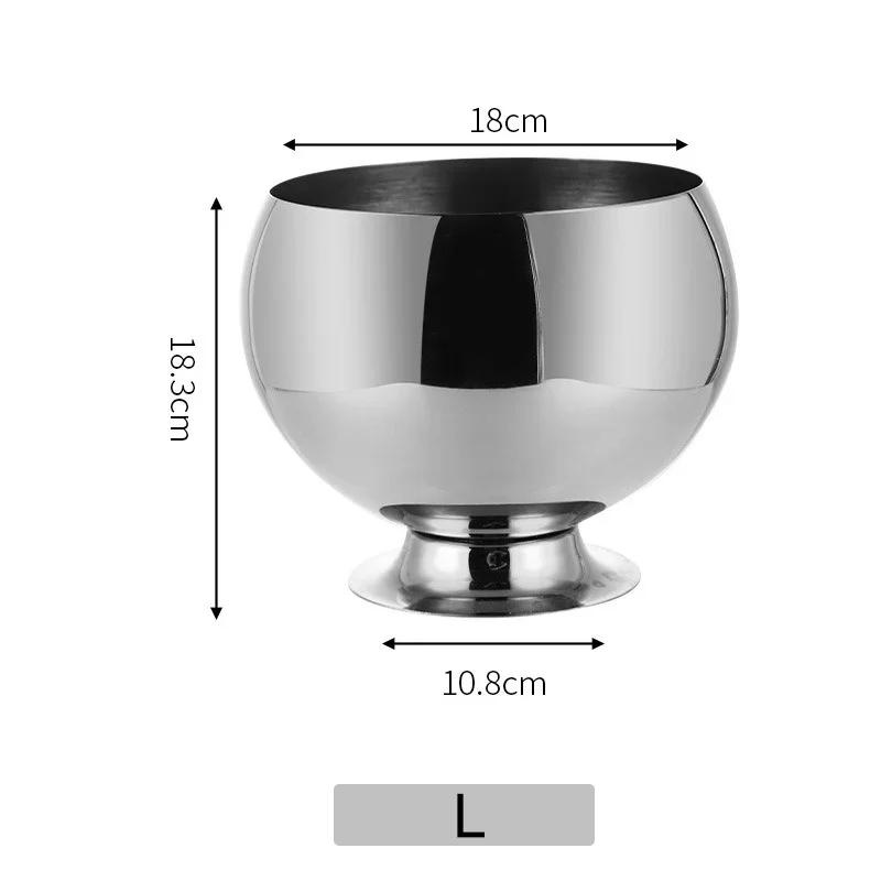 Round Thick Stainless Steel Ice Bucket Home KTV Bar Wine Beer Cooler Bucket With Base Restaurant Party Ice Maker Beer Bucket