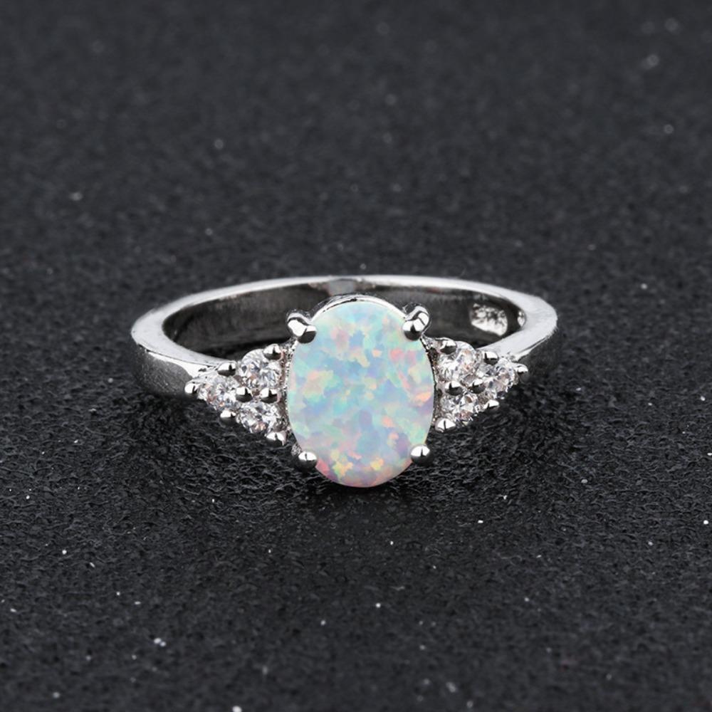Luxury Opal Rings, Jewelry European and American Couple Rings, Fashion Jewelry Gemstone Rings for Women