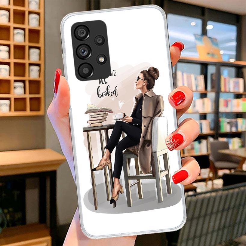 Girl Boss Female Coffee Phone Case For Samsung Galaxy A17 A37 A57 A16 A26 A36 A56 A15 A25 A35 A55 A14 A24 A34 A54 A13 A23 A33 A5