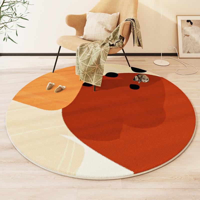 Modern Style Round Living Room Carpet Children's Room Bedroom Crawling Mat Warm Bed Blanket Thick Washable Mat