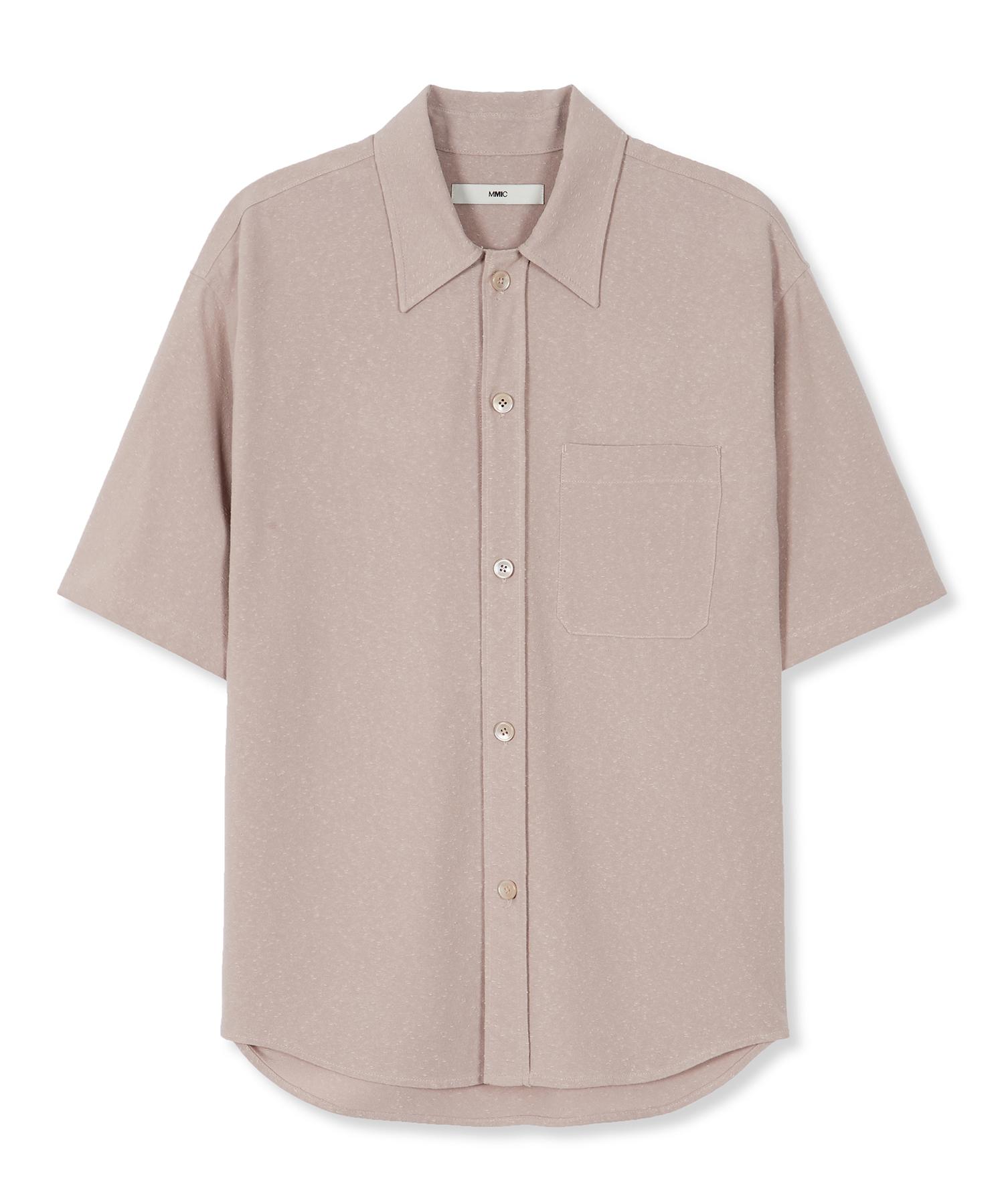 Mmic Lint Half Shirt Recycle Cotton Nap_Dusty Pink L