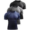 Herren Kompressions-T-Shirt Sommer Sportbekleidung Lauf-T-Shirt Elastisch Schnelltrocknend Sport-Tops T-Shirt Athletisch Fitnessstudio Training T-Shirts Herren