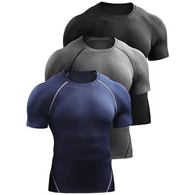 Tricou de compresie pentru bărbați, vară, îmbrăcăminte sport, tricou de alergare, elastic, uscare rapidă, topuri sport, tricou atletic, sală de sport, antrenament, tricouri bărbați
