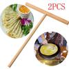 2PCS Specialty Crepe Maker Pancake Batter Wooden Spreader Stick Home Kitchen Tool DIY Restaurant Cant