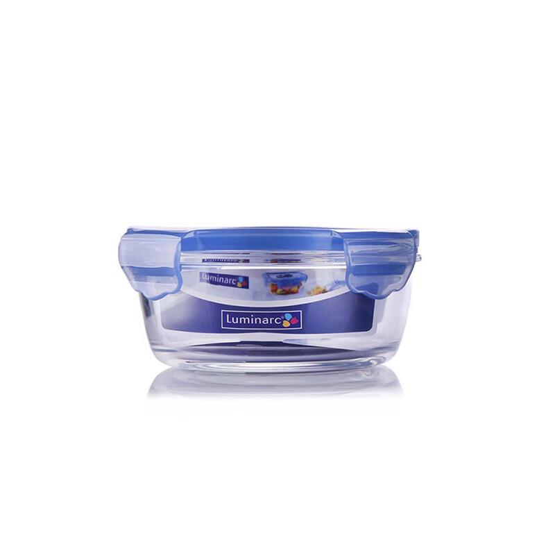 Luminarc Blue Flower Tempered Glass Food Storage Container