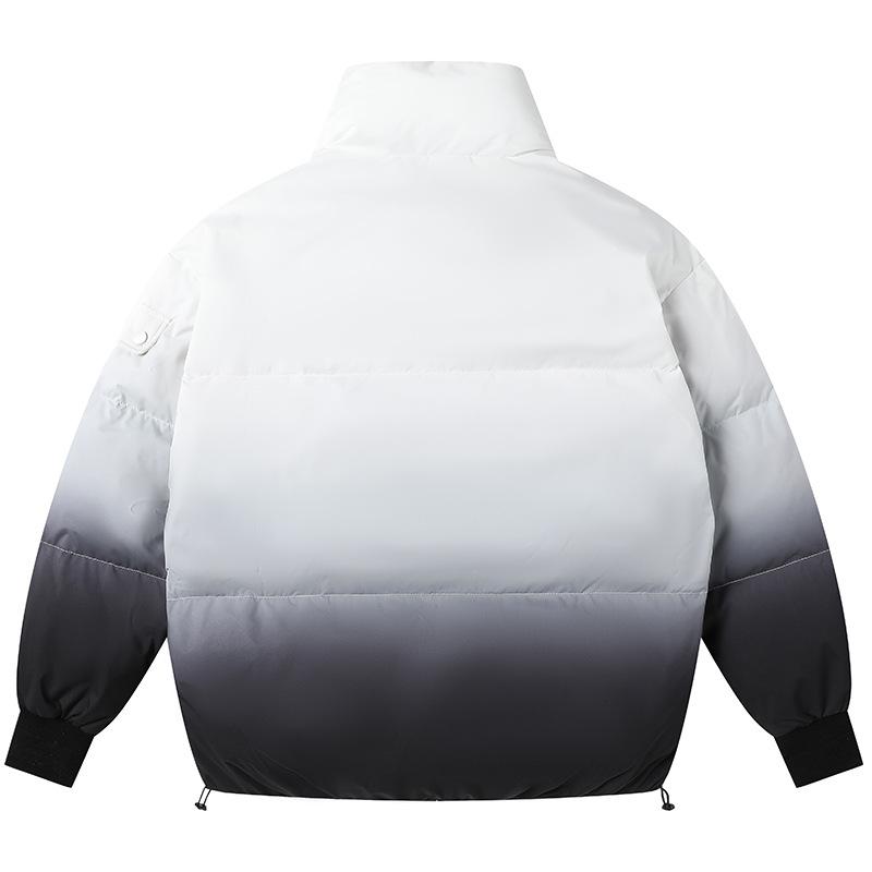 Gradual Change Color Down Jacket Men's Autumn and Winter Trend Cold and Warm Bread Clothes Couple Fashion Versatile Jacket Men's Clothing
