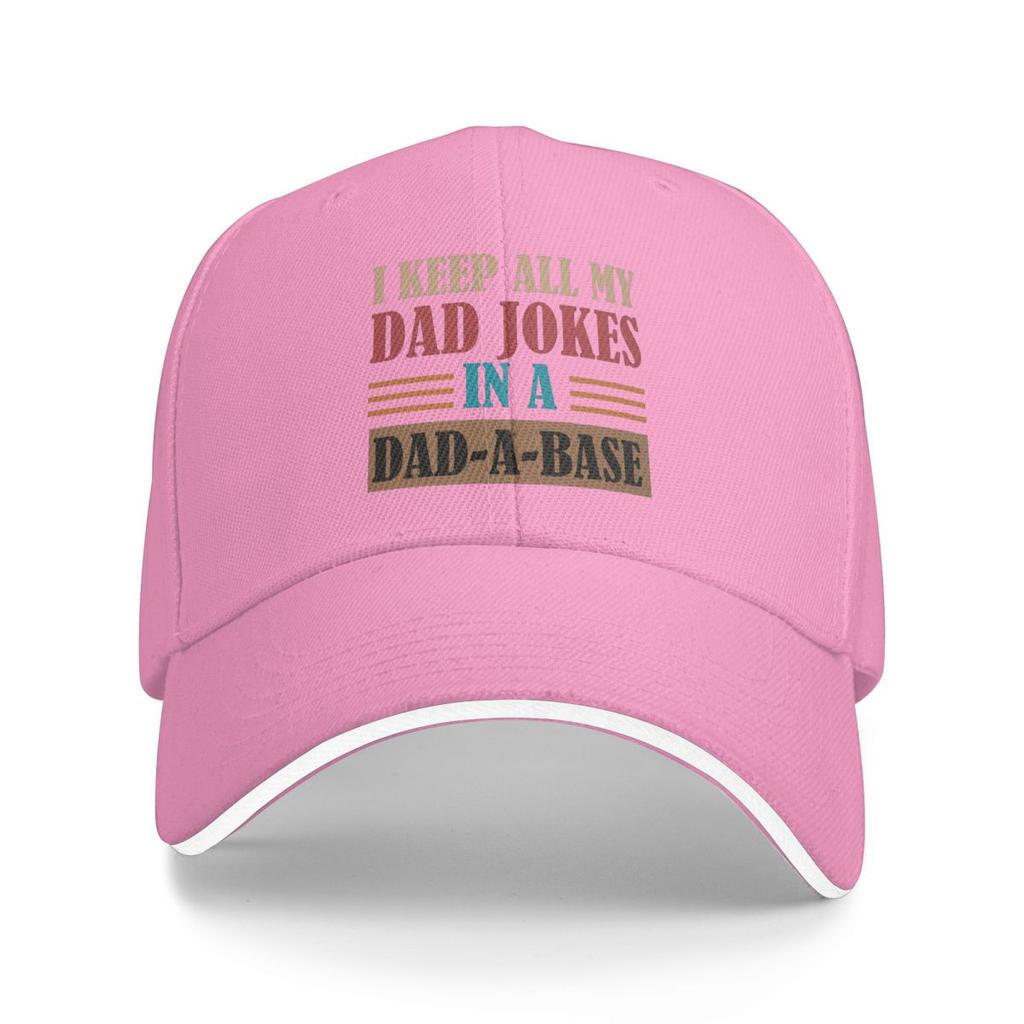 Baseball Caps Funny I Keep All My Dad Jokes In A Dad-A-Base Graphic Unisex Sport Spring Caps