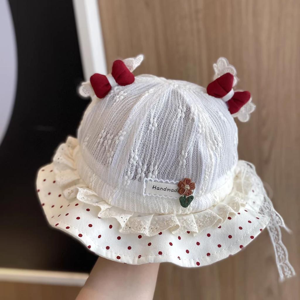 Baby Girl Summer Sun Hat Breathable Thin Princess Bucket Cap UV Protection Lightweight Fishing Hat For Infants