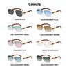 Small Rectangle Rimless Sunglasses Men  Luxury Brand Frameless Leopard Sun Glasses for Women Vintage Square Eyewear Shades