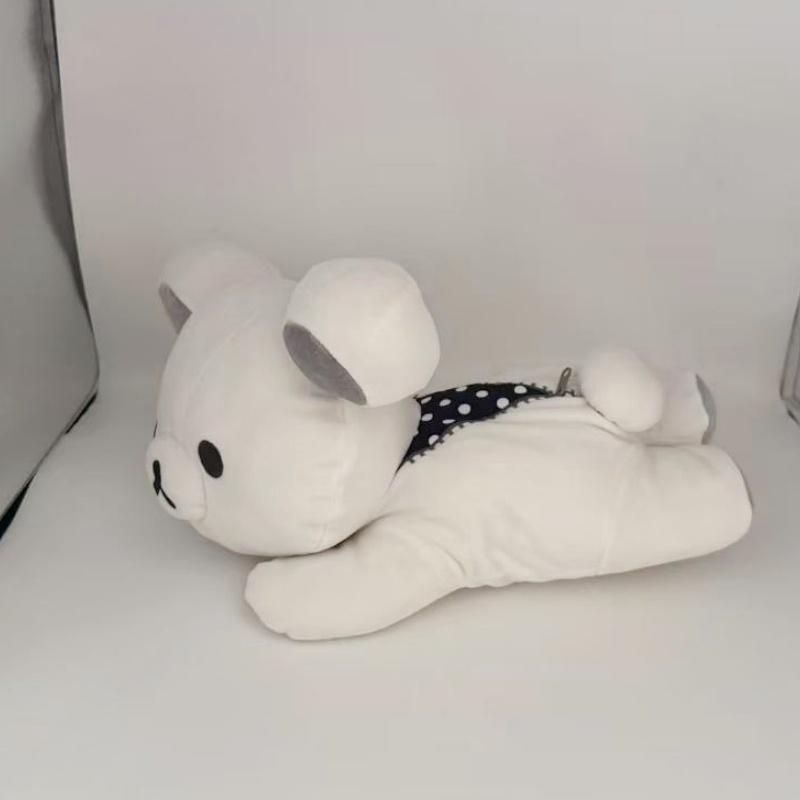 Mini White Bear Plush Toy Doll With Button Detail And Compact Size Ideal As A Small Gift Or Accessory
