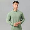 Men Running Shirt Quarter Zipper Athletic Shirt Quick Drying Long Sleeve Pullover Shirt