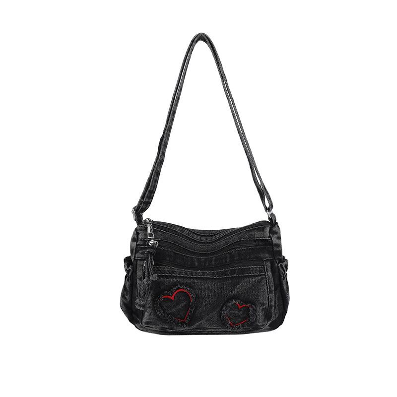 Shoulder Bag Denim Crossbody Bag Women Commuter Handbag