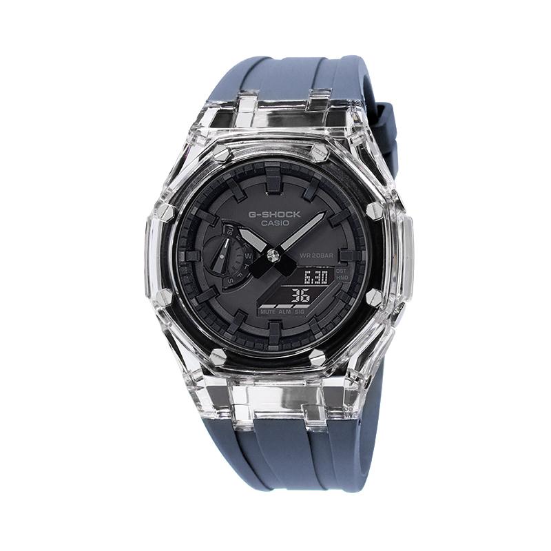 CASIO Unisex Liquid Crystal/Analog Dual Display Series Black Watch GA-2100-1A1(Watch4--)