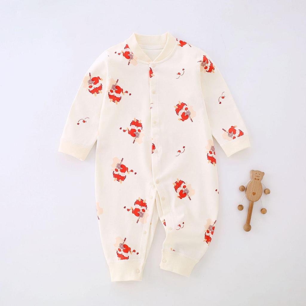 Newborn Pure Cotton Tagless Long Sleeve Romper - Unisex All-Season Bodysuit