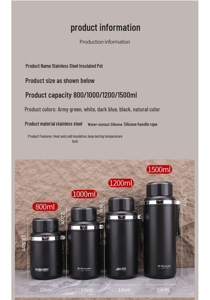 Large Capacity 316 Stainless Steel Thermos Cup for Men and Women - Portable Travel Tea Cup