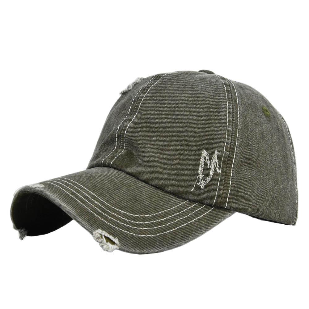 Baseball Retro Cap Denim Distressed Washed Old Solid Color Duckbill Hat Hat Sun