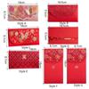 6pcs Laser Engraving Lucky Money Bag Hollow Red Packet Spring Festive Decoration HongBao  New Year