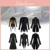 Elegant Gothic Style Long Coat For Men And Women In Dark Color Options Sizes S To Xxxl