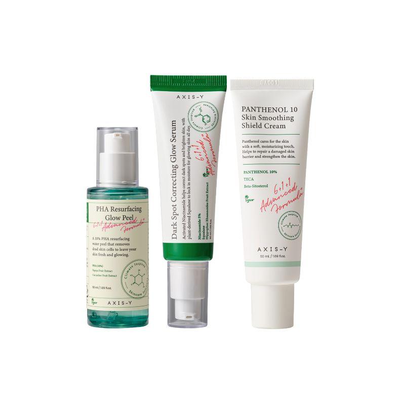 AXIS-Y Glow Barrier Set (Peeling Gel 50ml + Dark Spot Serum 50ml + Glow Cream 50ml)