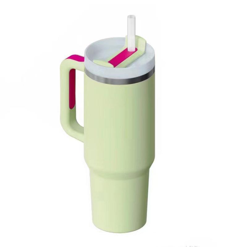 40oz Tumbler with Handle Straw Thermos Bottle,Stainless Ice Cream Cup Steel Cup Thermal Mug Keeps Cold and Heat Water Bottle
