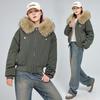 Winterjacken Pelzkragen Parkas Mantel Damen Vintage Verdickt Fleece Warm Jacken Streetwear Harajuku Hip Hop Steppjacken Oberbekleidung