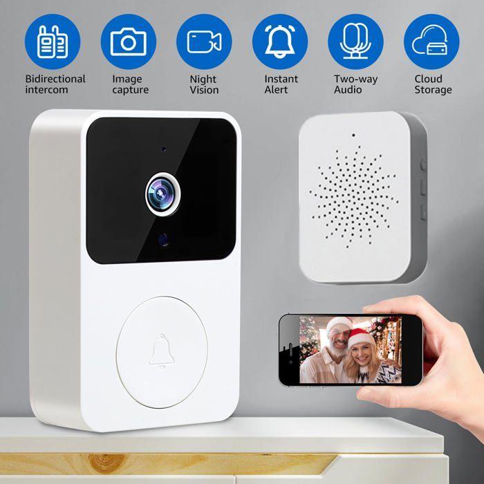 2.4 GHz Wi-Fi Wireless Video Doorbell with Camera, Two-Way Audio, Night Vision, Rechargeable Battery