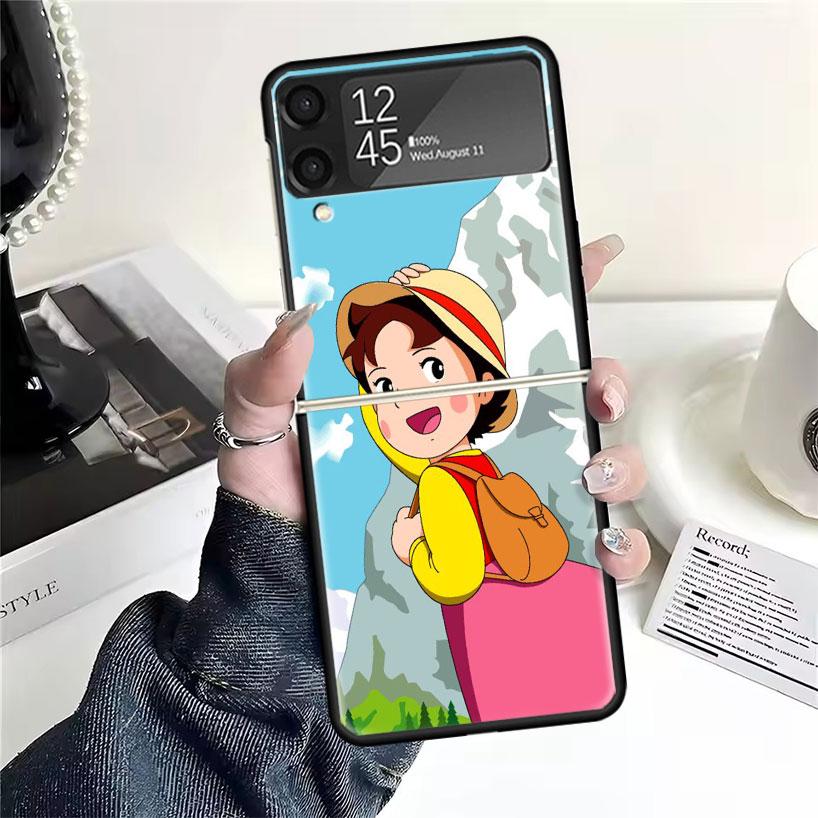 Heidi Niedliche Cartoon Hüllen Für Samsung Galaxy Z Flip 4 5 6 7 3 Z Flip7 Flip6 Flip4 Flip5 Flip3 5G Harte Stoßfeste Fundas Hülle