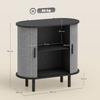 Oval Sideboard, 2 Sliding Doors, 80 x 40 x 78 cm, Grey