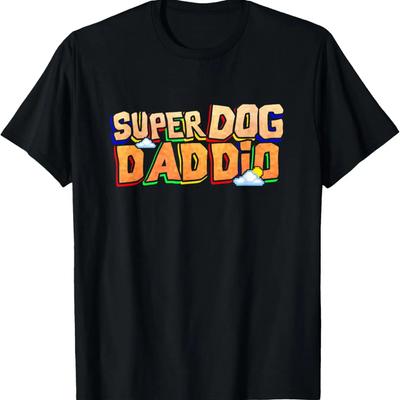 Superdog Daddio Funny Gift For Daddy Fathers Day Outfits T-Shirt