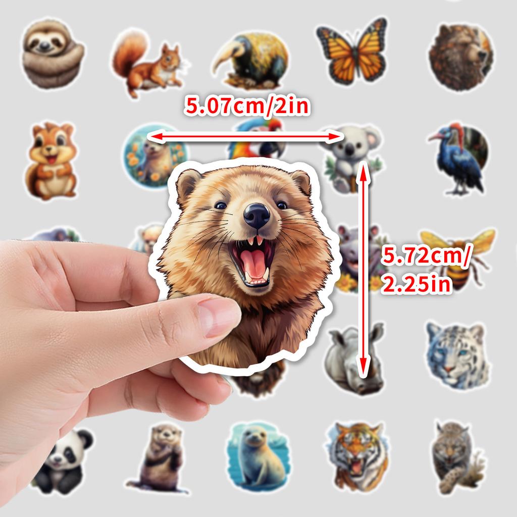50 Woodland Animal Series Graffiti Stickers DIY Cute Stationery Stickers Water Cup Computer Decoration Stickers