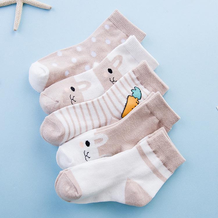 Χαριτωμένες Παιδικές Κάλτσες με Λαγουδάκι για Άνοιξη & Φθινόπωρο - Άνετες, Βαμβάκι Xinjiang Κατηγορίας Α