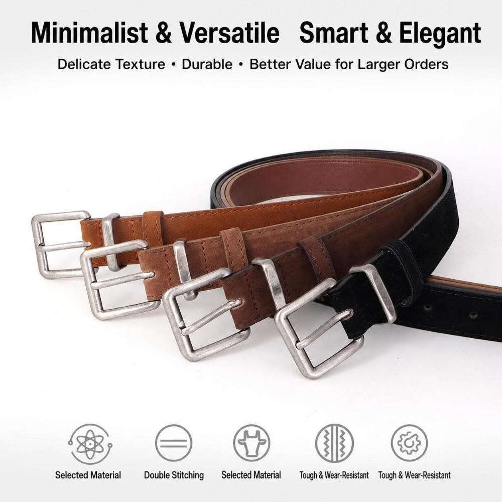 Alloy Buckle Waist Belt Faux Suede Decorative Belt Fashion Suede Belt Jeans Pants Skirts