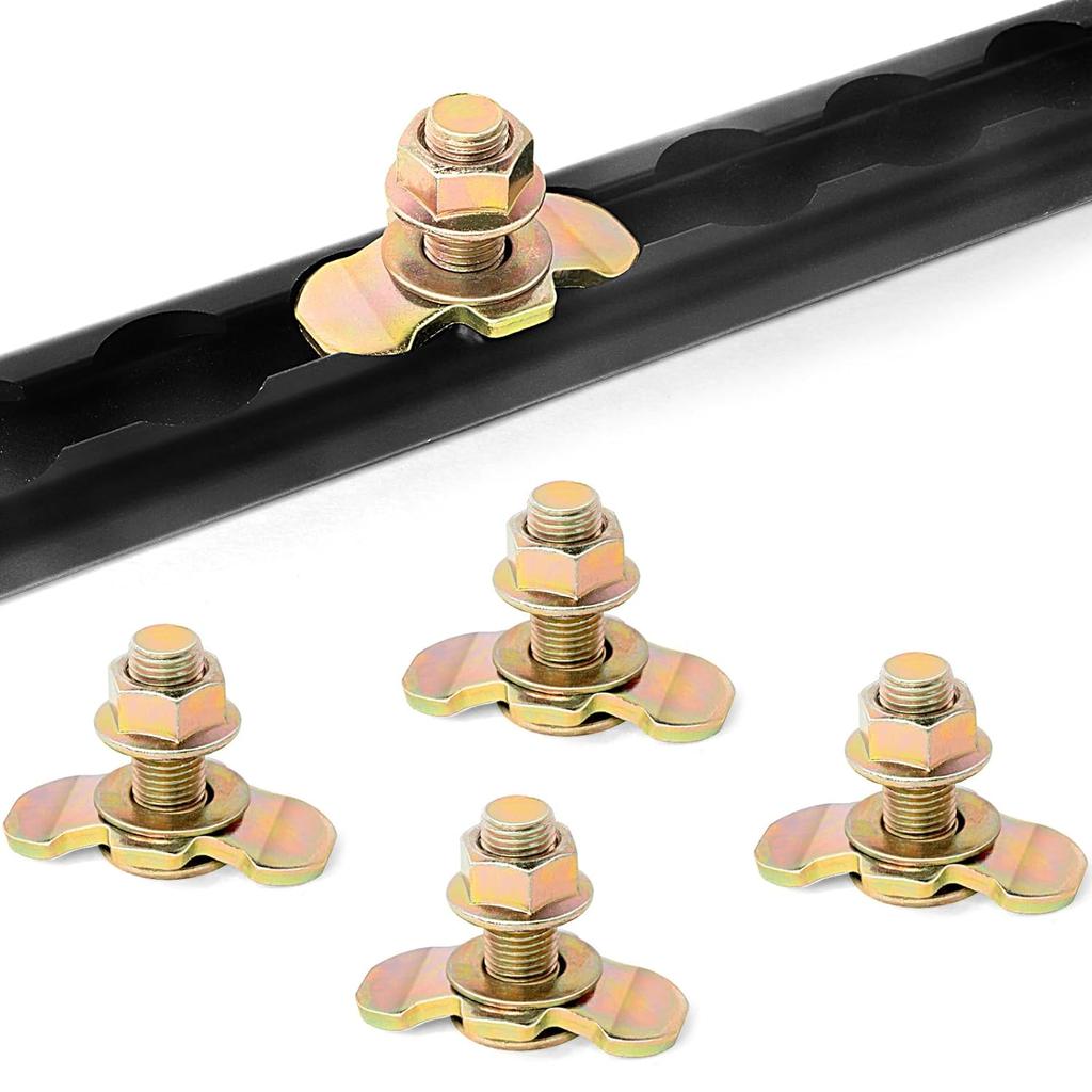 L Track Threaded Stud Fittings L-Track Threaded Double Stud Lug Fitting Tie Down, Used With L Track Rails For Truck Bed Or Trailer Cargo Control,