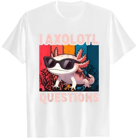I AXOLOTL QUESTIONGS Children Boy Girl T Shirt 2026 New Summer Short Sleeve T-Shirt Cute Style kidS Casual SPORTS Tops